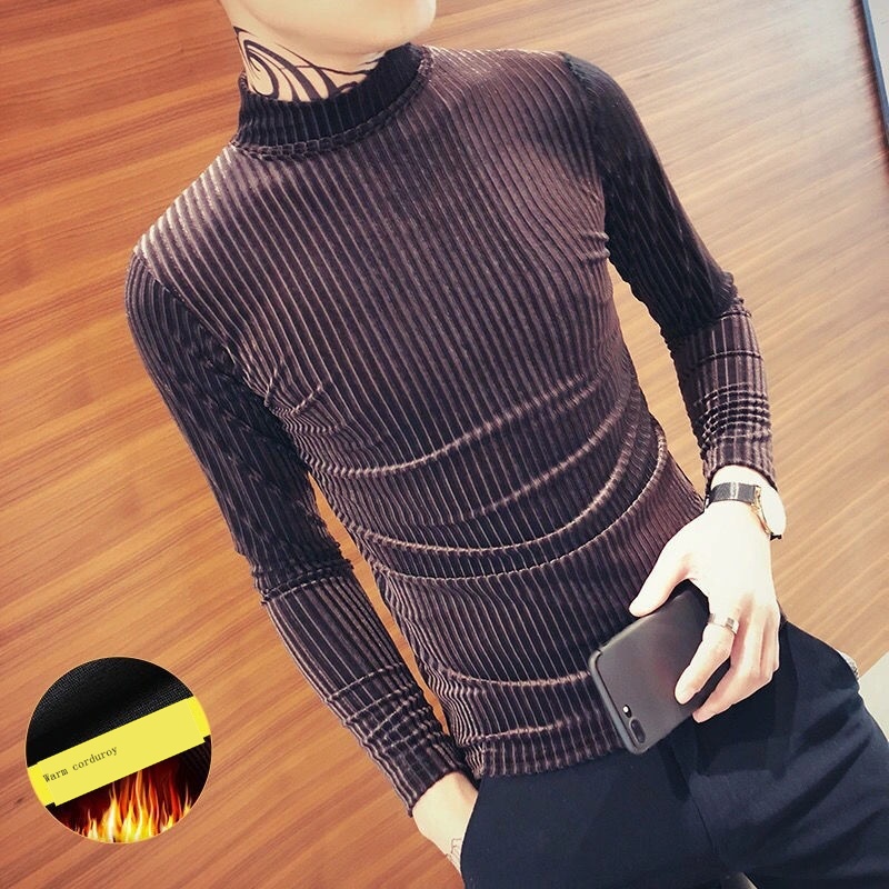 Áo Thun Thể Thao Nam Tay Dài Cổ Cao Thời Trang Phong Cách Hàn Quốc