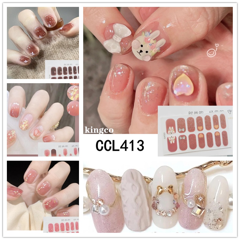 14 Cái / bộ Miếng Dán Móng Tay Thời Trang Waterprrof Đáng Yêu Móng Tay Nghệ Thuật Miếng Dán Móng Tay