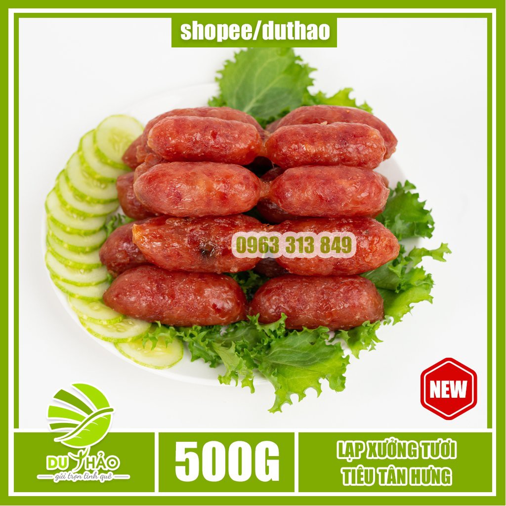 Lạp xưởng tươi Tân Hưng vị tiêu mai quế lộ 500gr lạp xưởng Sóc Trăng lạp xưởng miền Tây