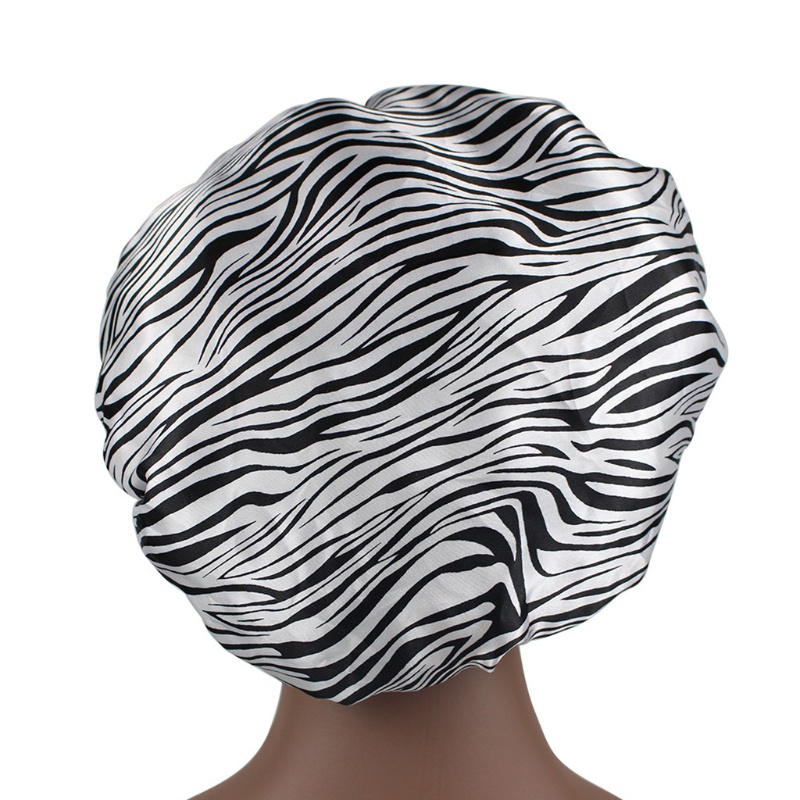 Mũ Turban Trùm Đầu Khi Ngủ Họa Tiết Da Báo / Ngựa Vằn Hợp Thời Trang