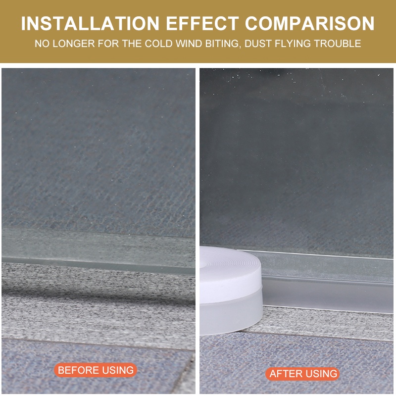 35mm Cửa sổ dự thảo ngăn chặn thời tiết Cửa sổ trượt không khung Con dấu Cao su silicon