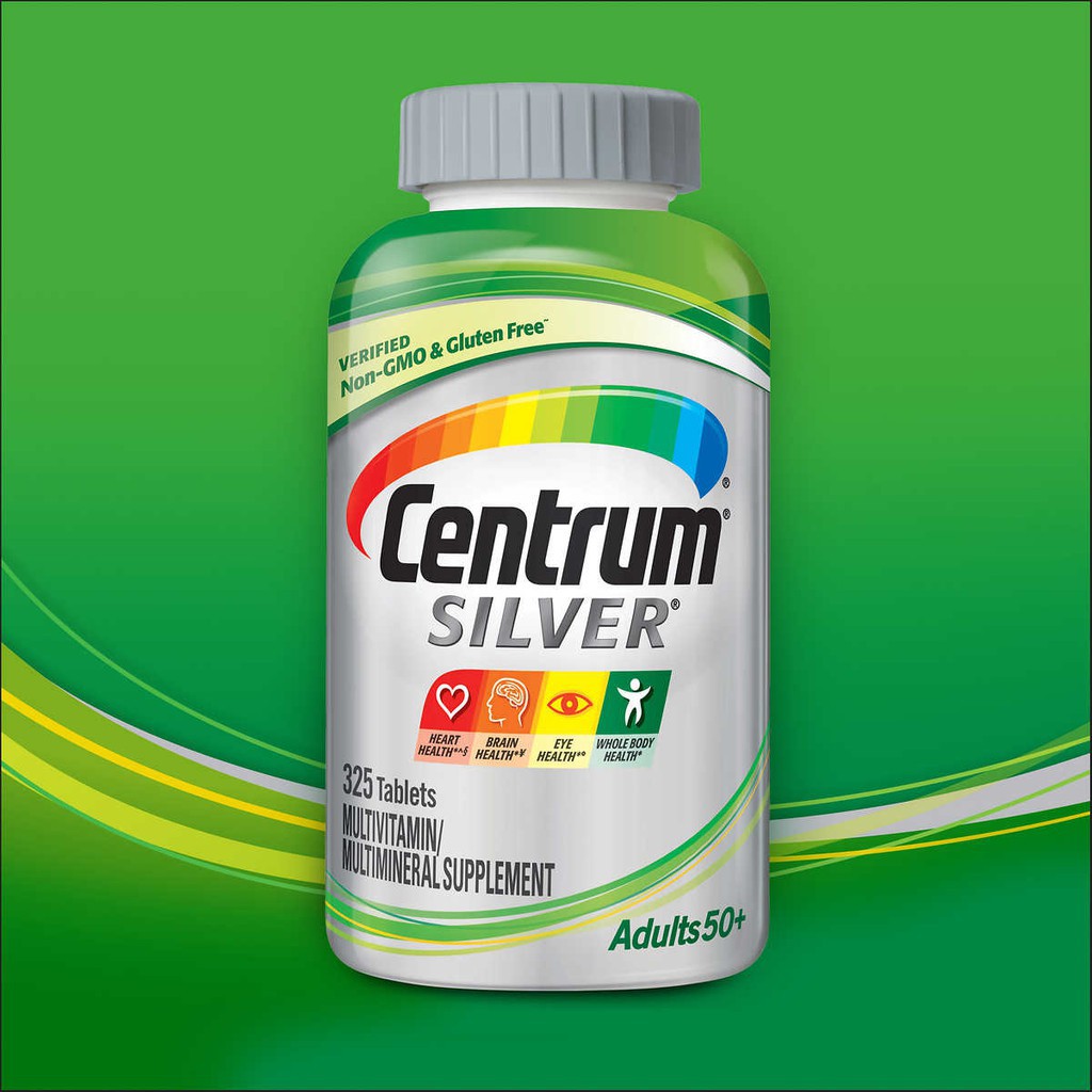 Centrum Silver Multivitamin & Multimineral Adults 50+ bổ sung Vitamin và khoáng chất (Chai 325 viên)