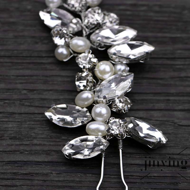 GETNOIVAS Ghim kẹp cài tóc hình chiếc lá đính hạt ngọc trai xinh xắn