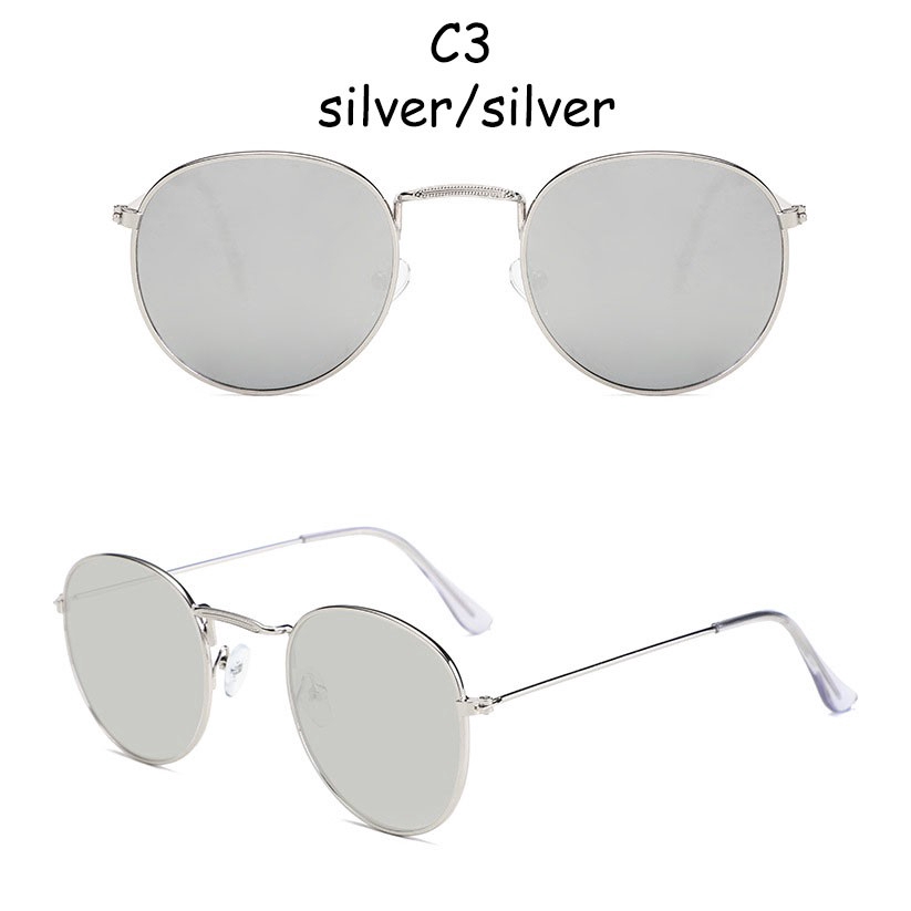 Kính mát tròn gọng kim loại thời trang cho nam và nữ