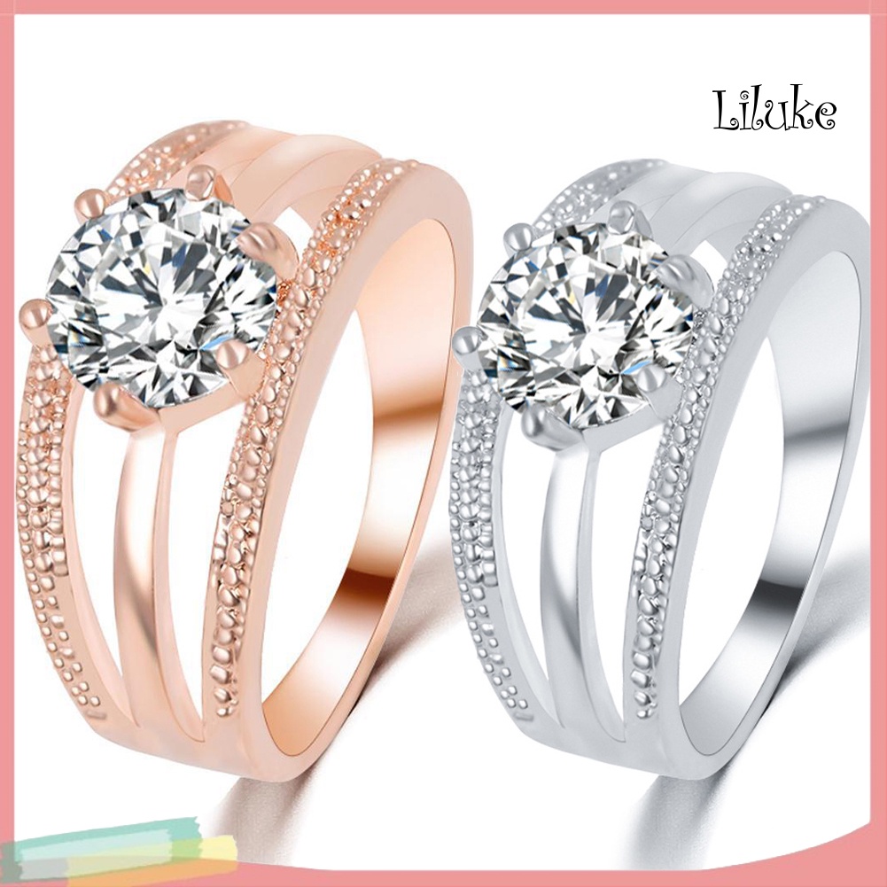 Nhẫn Hợp Kim Trang Trí Đính Đá Nhiều Lớp Thời Trang Cho Nữ