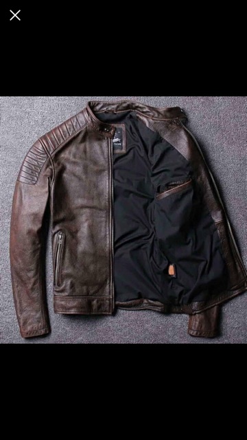 Áo da bò jacket biker - NDD leather