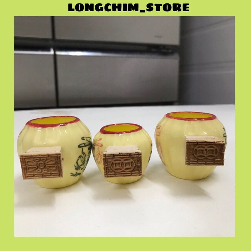 Cóng chim chào mào gốm sứ 2 màu tai triện hàng đẹp 37k Longchim