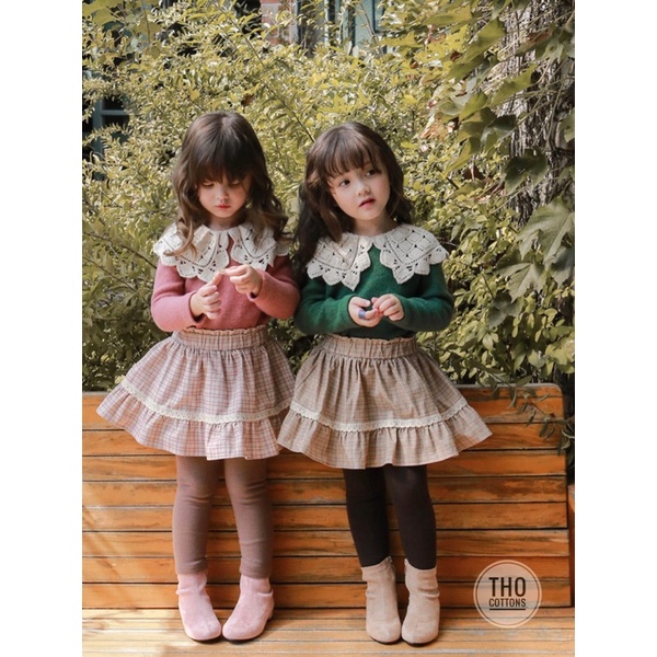 Áo len Anna cổ Leaf Korea