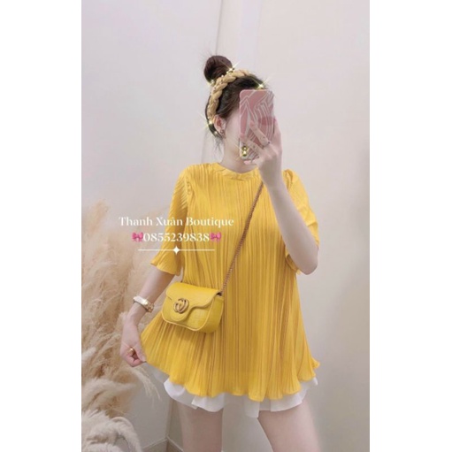 Áo xếp ly bèo babydoll nhiều màu xinh