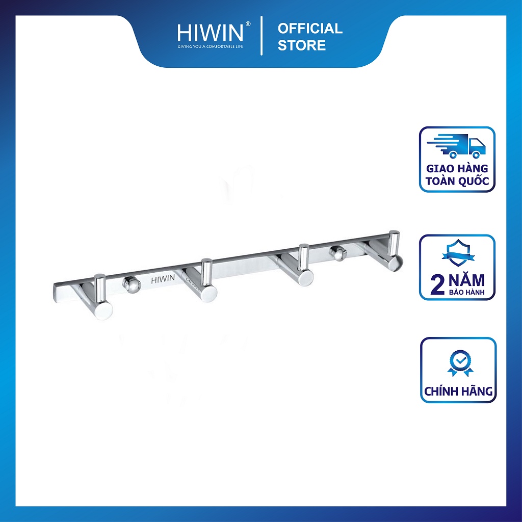 Móc treo quần áo tiện lợi 4 móc chất liệu đồng mạ crom mặt gương HIWIN Y-6302-4
