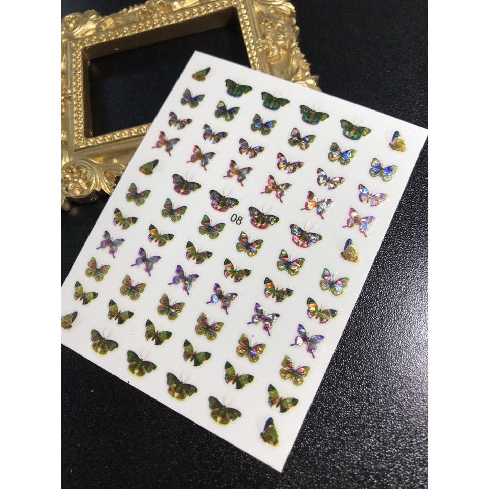 Sticker bướm 5D - Sticker Bướm Trang Trí Móng Nail Phản Quang