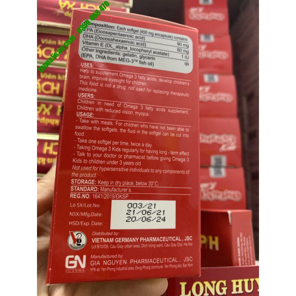 [GIÁ GỐC] Omega 3 Kids bổ sung DHA cho bé phát triển - Hộp 60 viên