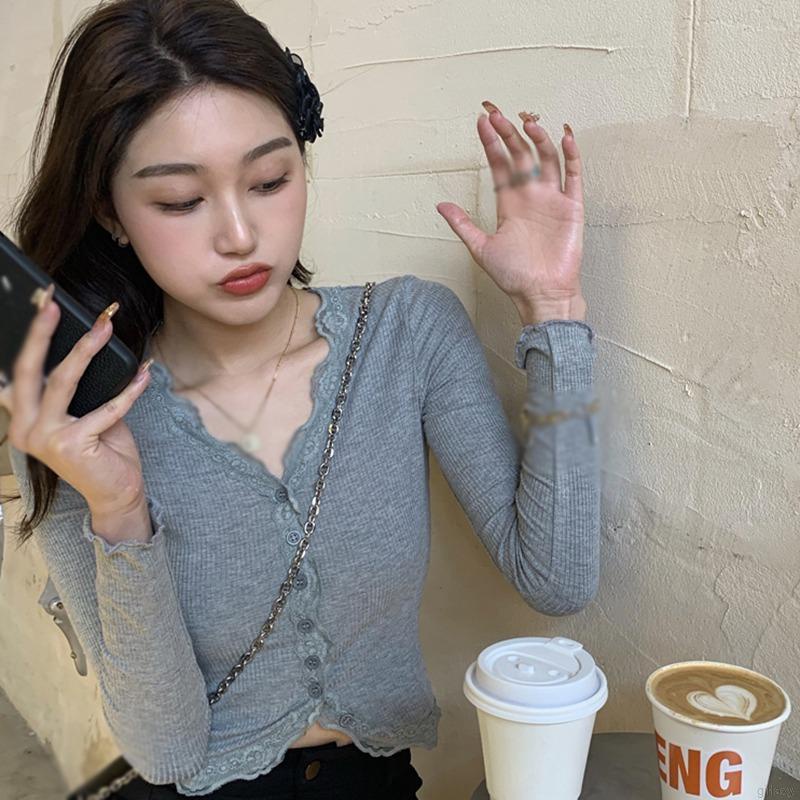 Áo Cardigan Dệt Kim Tay Dài Cổ Chữ V Màu Sắc Đơn Giản Phong Cách Hàn Quốc Thời Trang Cho Nữ