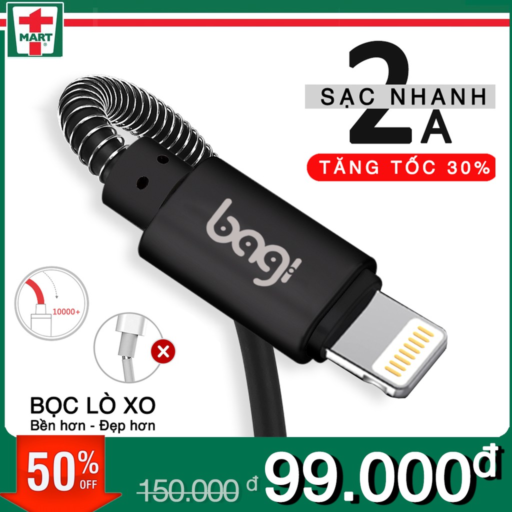 CÁP BỌC LÒ XO CHỐNG ĐỨT SẠC NHANH LIGHTNING BAGI -CB-IF10