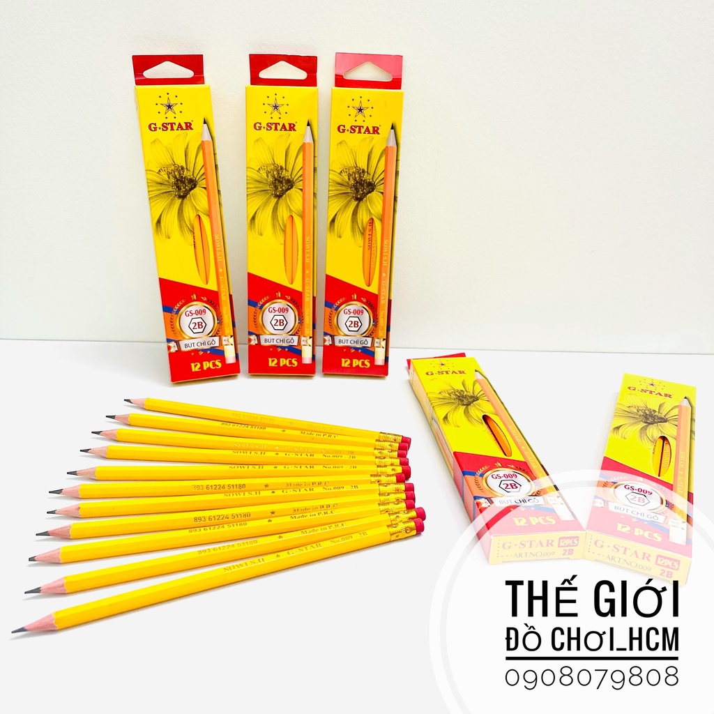 [NÉT MỎNG -ĐẬM] Bút Chì Gỗ 2B Gstar - 1 Cây