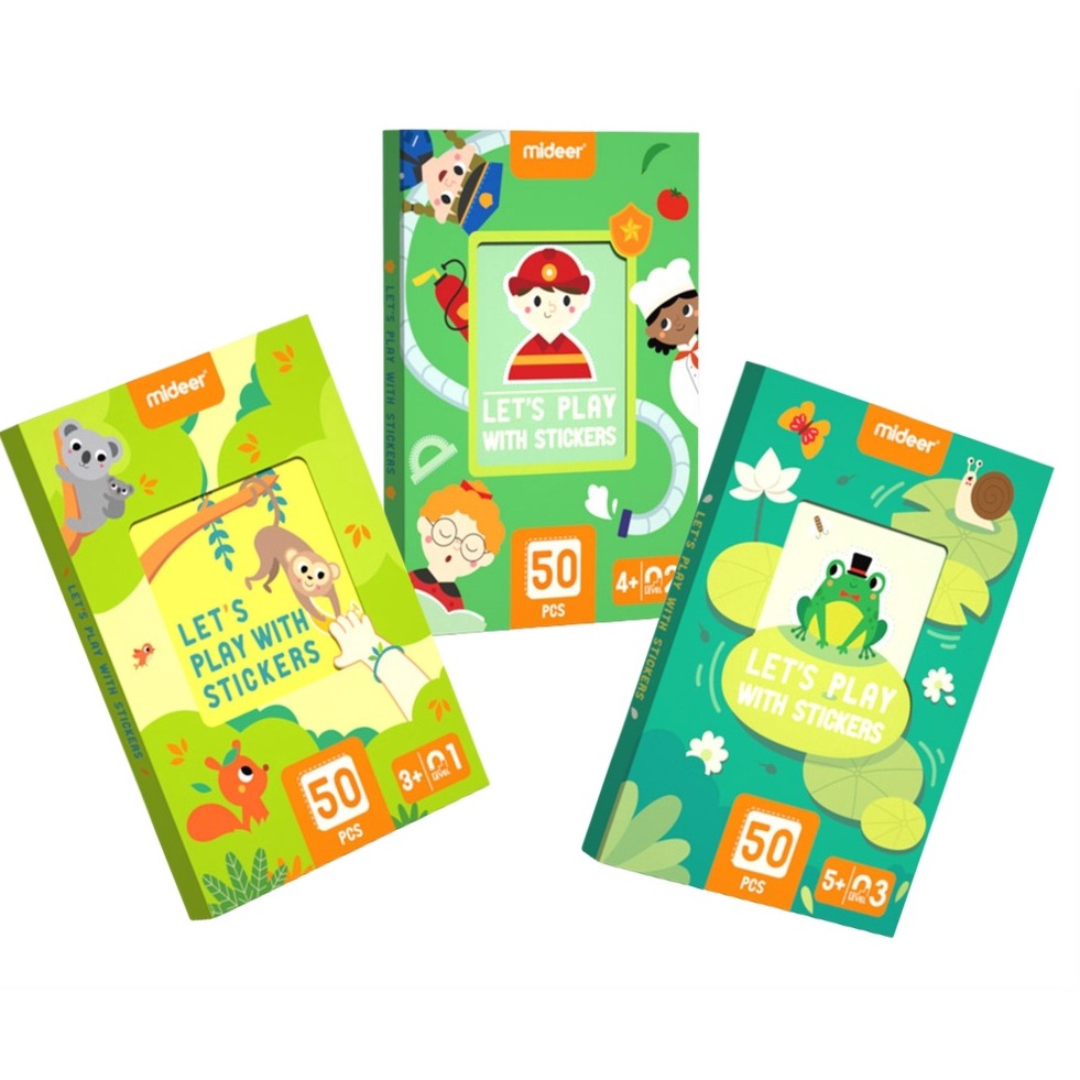 Bộ Trò Chơi Khéo Tay Hay Làm - Cắt giấy Và Dán Hình - Let's Play With Stickers Mideer