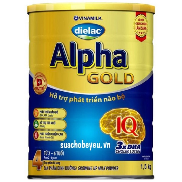 ((mẫu mới) Sữa dielac Alpha Gold 4 lon 1500g