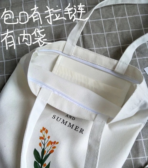 Túi tote ulzzang spring and summer (có sẵn, hình thật)