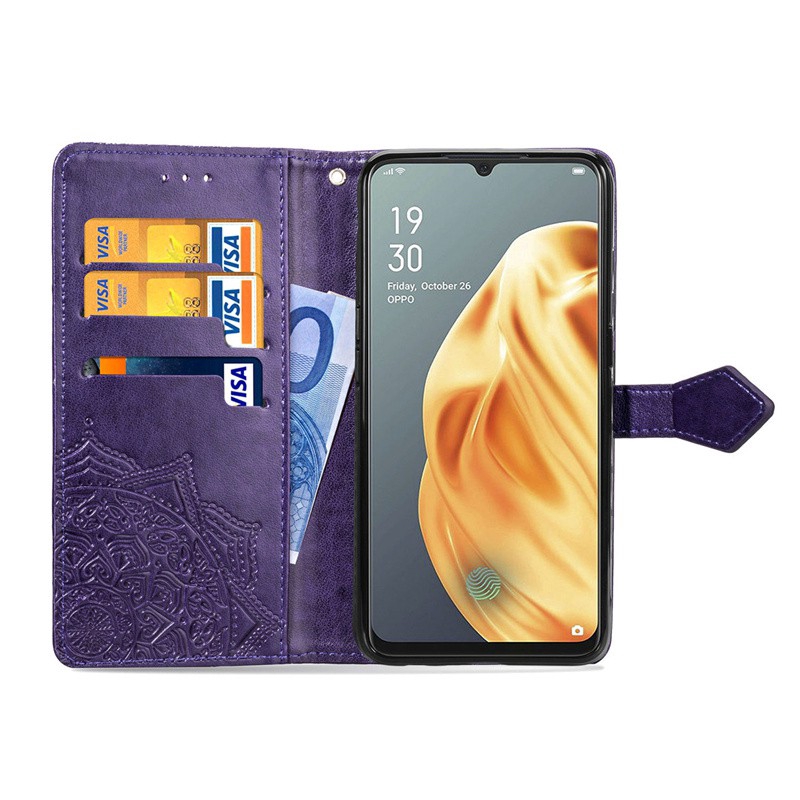 Bao da điện thoại gắn hình bươm bướm cho Oppo F15/ Oppo A91/ Oppo Reno3 Pro