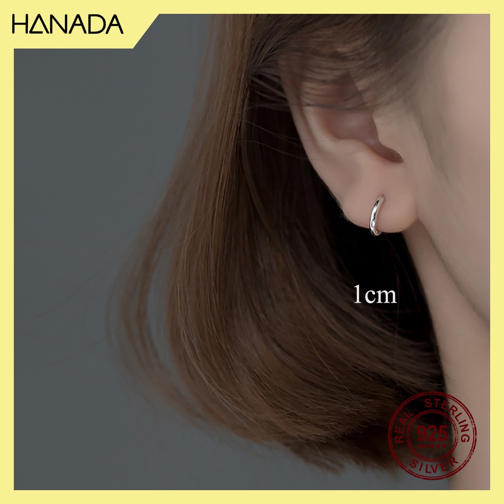 Bông Tai Bạc Hanada Khoen 1,2 cm Dày Siza Đeo Đẹp Nhất Khuyên Tai Bạc Nam Nữ
