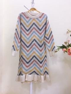 Váy len dáng suông (bầu mặc được)