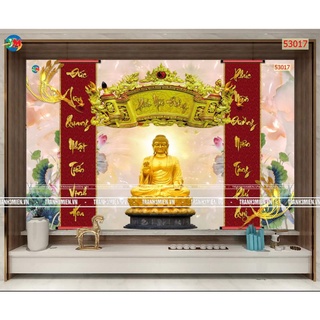 Tranh dán tường 3D trang trí phòng thờ