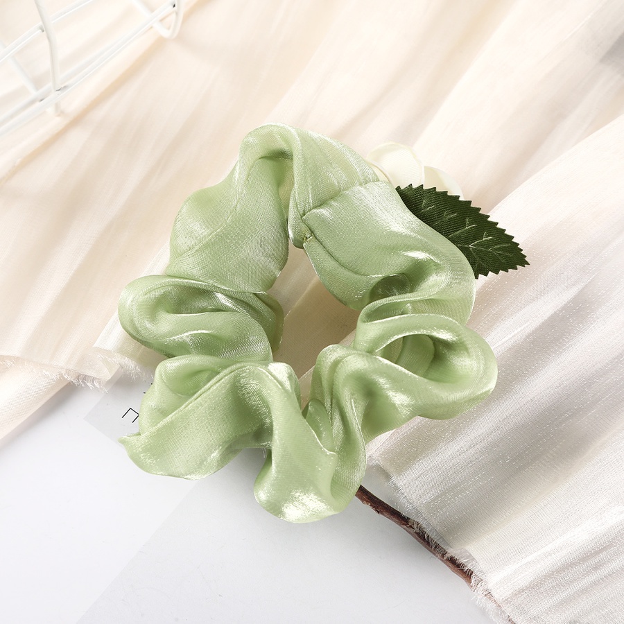Dây Buộc Tóc Vải Lưới Lụa Sáng Họa Tiết Hoa Thời Trang Hàn Quốc Cho Nữ