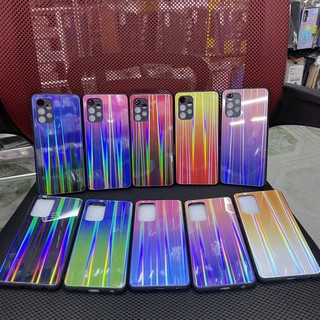 Ốp Samsung A32 4G , A52 dẻo viền lưng kính sọc màu