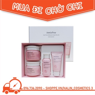 Bộ dưỡng da💖freeship💖 bộ dưỡng ẩm và nâng tông da sáng innisfree jeju cherry blossom set halinc464