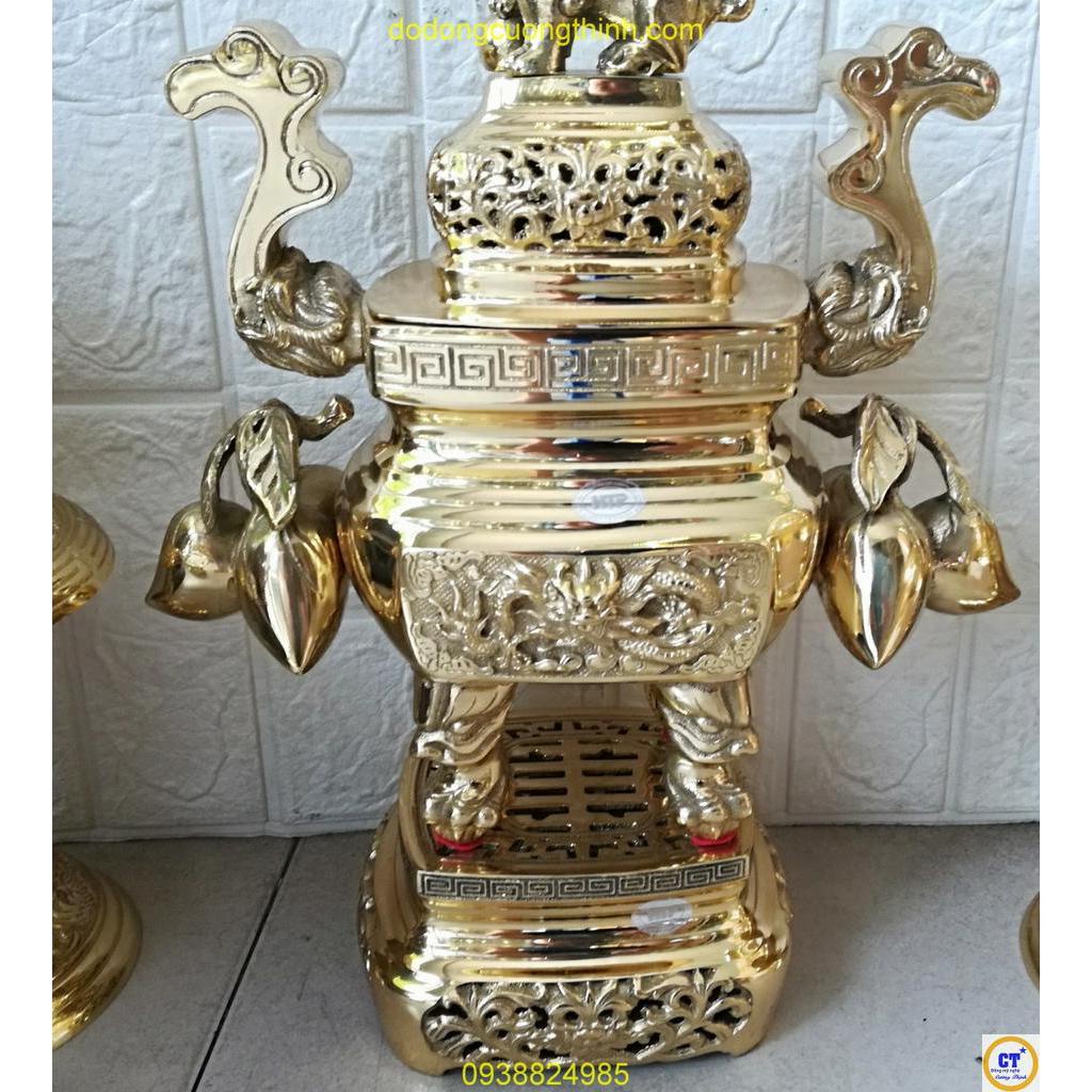 Đỉnh lư vuông 45cm trái đào