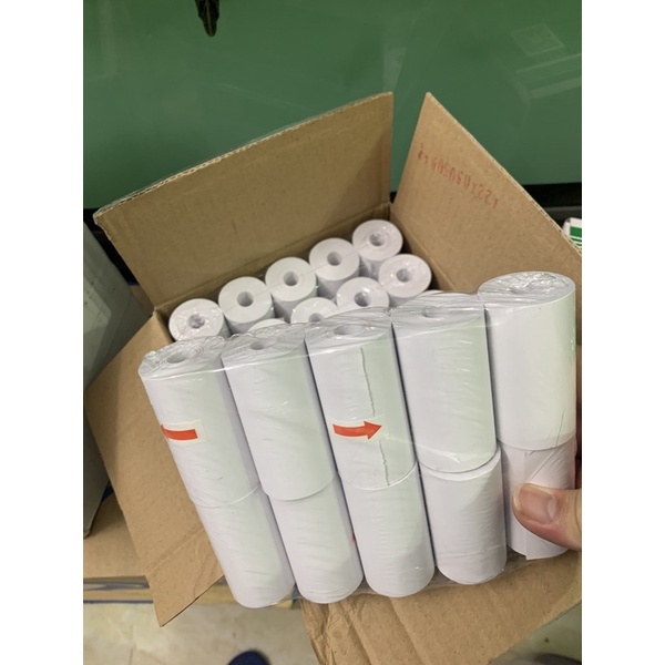 Giấy in nhiệt k57x30 ( 30 cuộn) in hoá đơn máy post mực đen