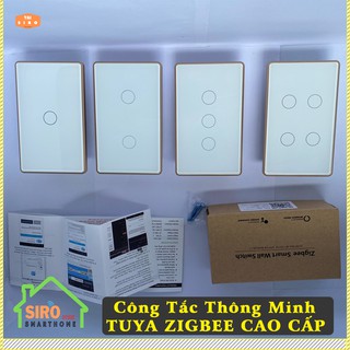 Công Tắc Thông Minh TUYA ZIGBEE - Viền nhôm vàng cao cấp (BH 1 ĐỔI 1)