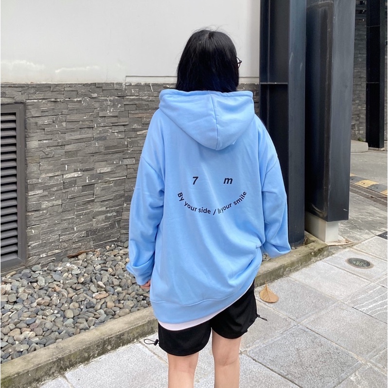 Hoodie 7Millions Normal School In Nổi - Màu Xanh - Đi kèm Box - Unisex - Form oversize