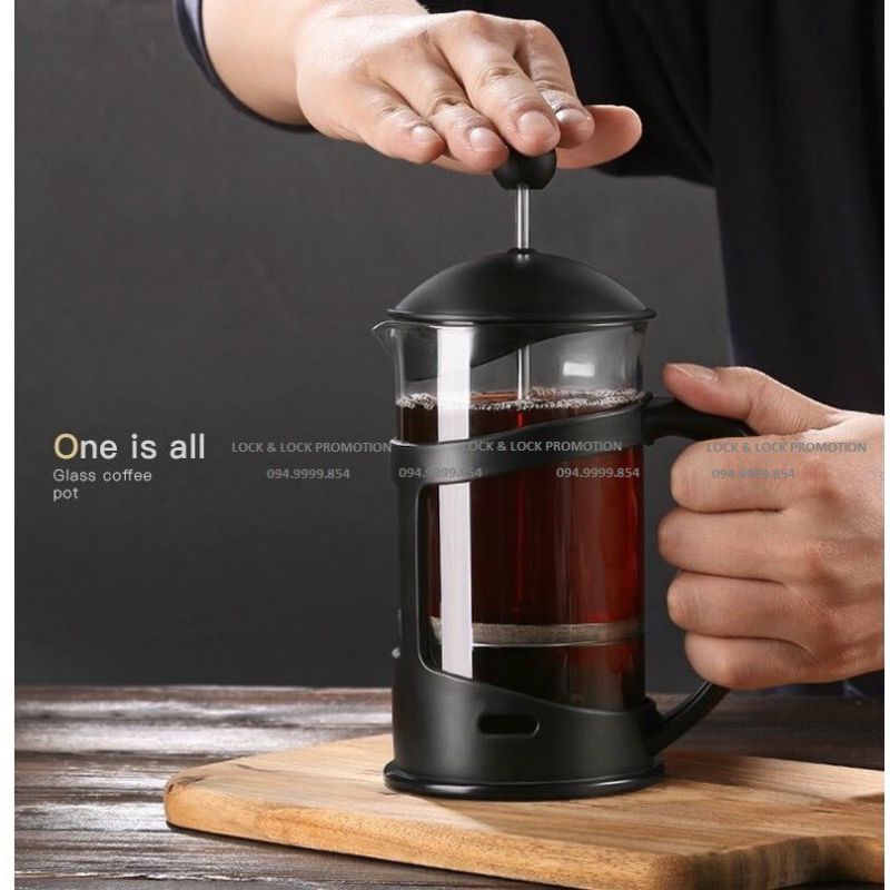 Bình pha trà, cafe kiểu pháp ép lọc French lock&lock press LLG018