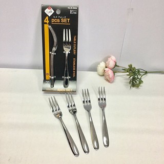 Set 4 dĩa inox ăn hoa quả cao cấp (Hàng nội địa Nhật)