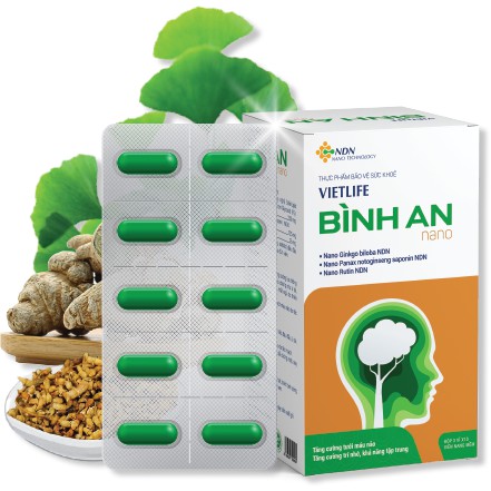 Vietlife Bình An Nano – Hoạt huyết dưỡng não , lưu thông máu ( hộp 30 viên nang)