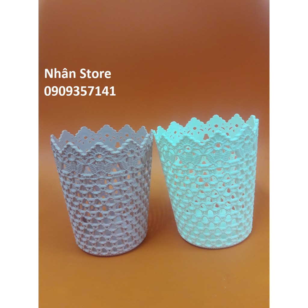Sọt Tròn Hoa Văn Đựng Đồ Trang Trí - Đường kính 11cm  màu ngẫu nhiên