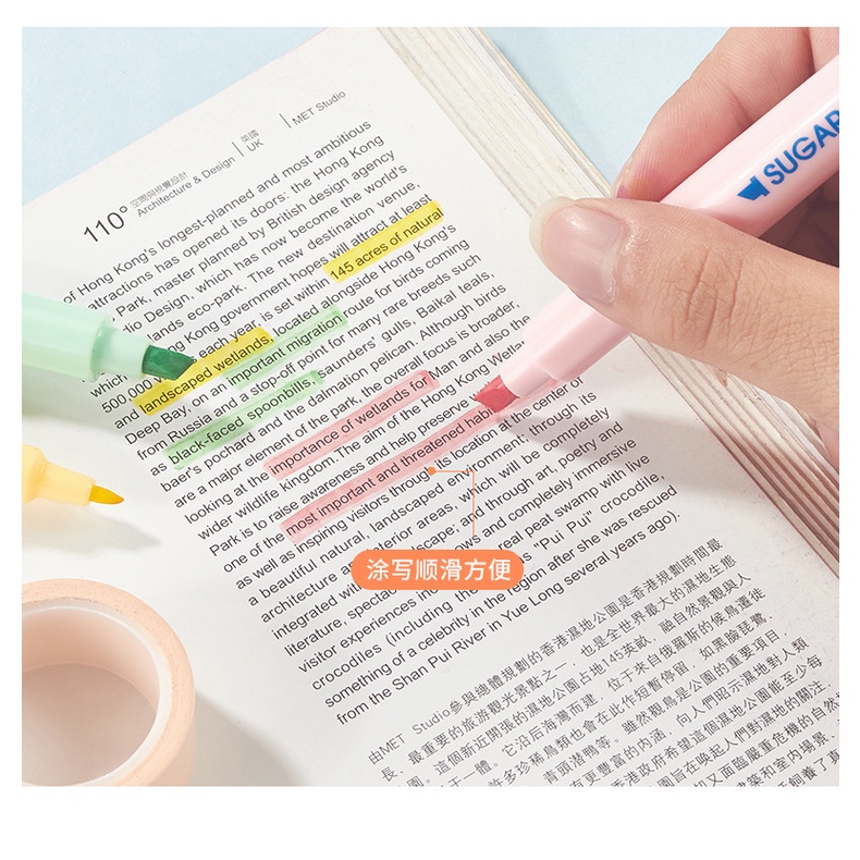 Bút Highlight 2 Đầu Nhiều Màu Dùng Đánh Dấu Dòng Trang Trí Sổ Tay Sugar Color