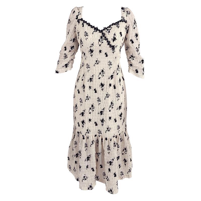 Đầm maxi tay 3/4 thêu hoa thời trang mùa hè thanh lịch cho nữ | BigBuy360 - bigbuy360.vn