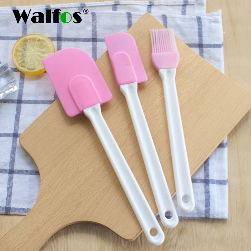 Bộ 3 dụng cụ gồm muỗng và cọ Walfos bằng chất liệu silicon tiện dụng cho nhà bếp