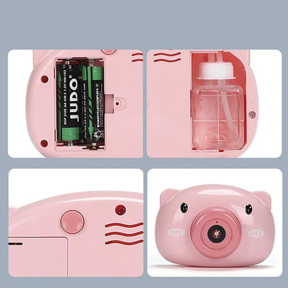 Máy chụp ảnh bắn bong bóng - Máy chụp hình chú heo dễ thương bắng bong bóng xà phòng dành cho các bé, hàng loại 1