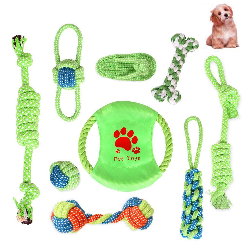 Banh GặM Đồ Chơi BằNg Cotton, MàU Xanh Lá Cho Thú Cưng