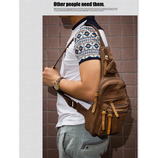 Túi đeo chéo Augur vải dù Canvas cao cấp