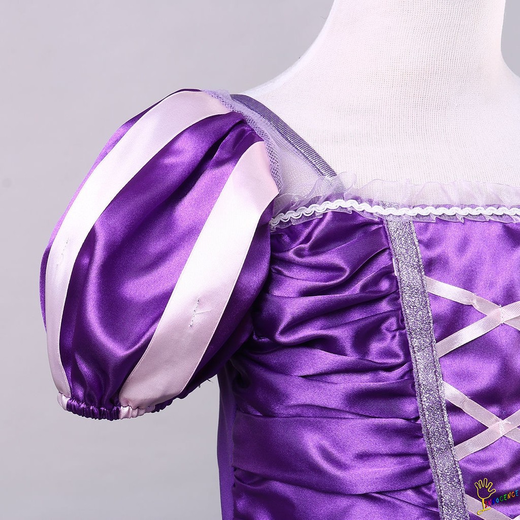 ❤XZQ-Fairy Tale Fashion Girls New Princess Rapunzel Party Costume Dress Cosplay Dress 3-10Y