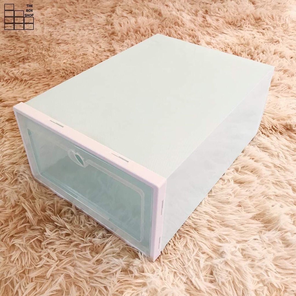 Hộp Đựng Giày Dép Nắp Nhựa Cứng Trong Suốt, Size lớn 32,5 x 22,5 x 14cm