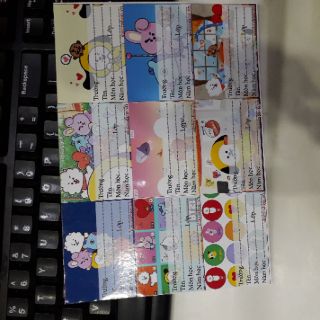 Nhãn vở bt21  1 set 9 nhãn vở