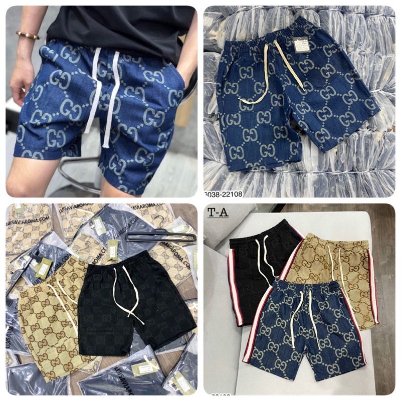 Quần Ngố Nam GC Logo In Cao Cấp - Quần Ngố GC Vải Tăm Cao Cấp