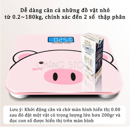 Cân điện tử sức khỏe hình heo  xinh xắn sử dụng pin