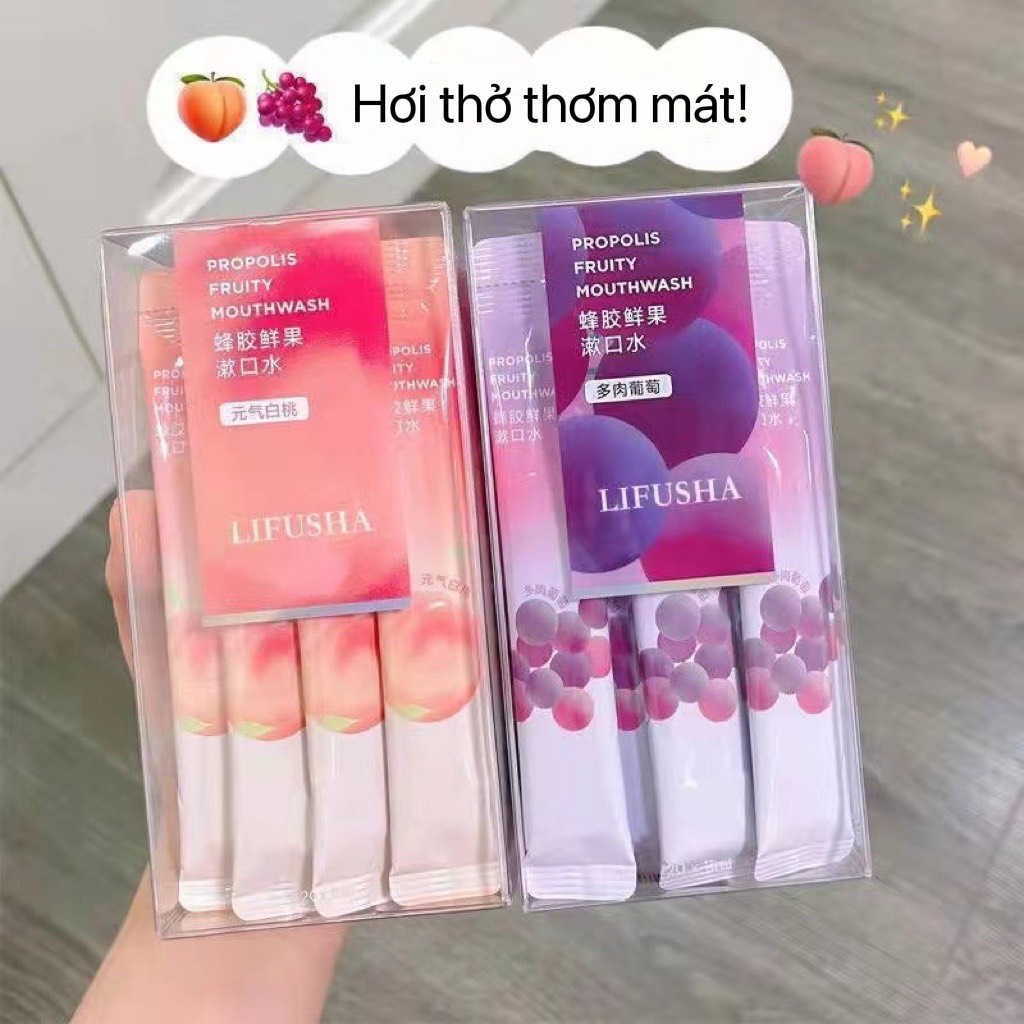 Nước súc miệng LIFUSHA hoa quả thơm miệng làm sạch răng miệng giảm tình trạng ố vàng