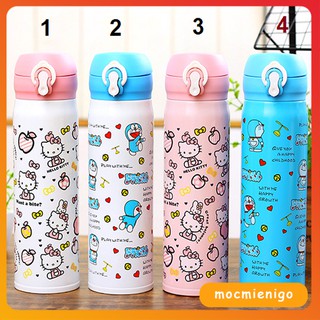 Bình giữ nhiệt inox mèo Doraemon và Hello Kitty 500ml